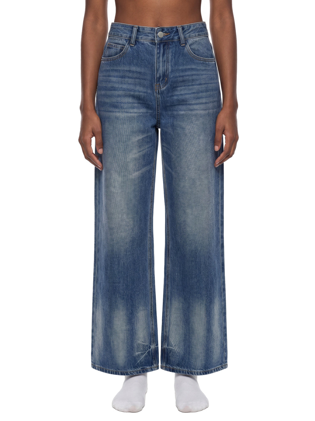 Women’s Vintage Wash Wide Leg Jeans