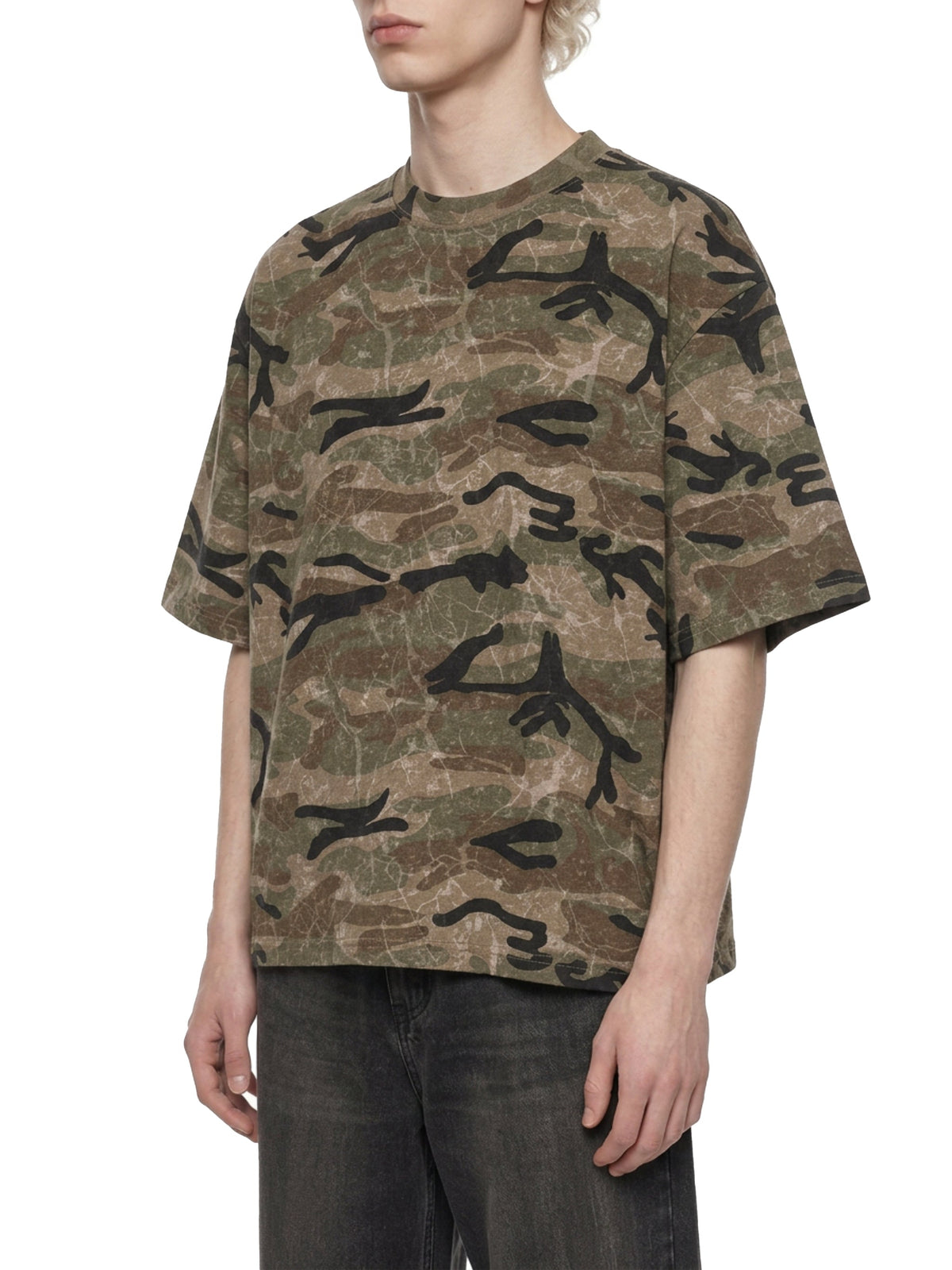 Unisex Boxy Camo Print T-Shirt
