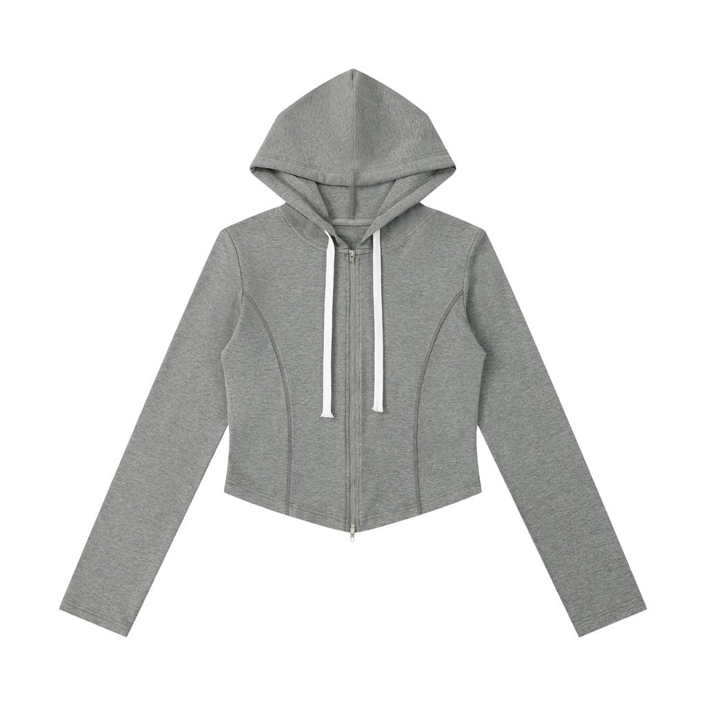 Women's Slim Cropped Full Zip Hoodie