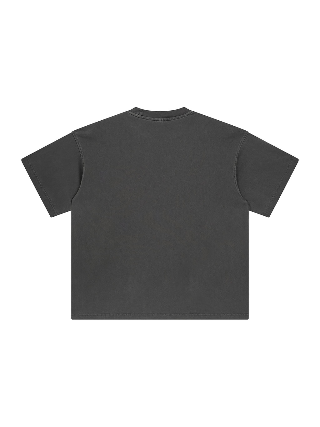 Dark Gray Enzyme Washed T-Shirt back product view