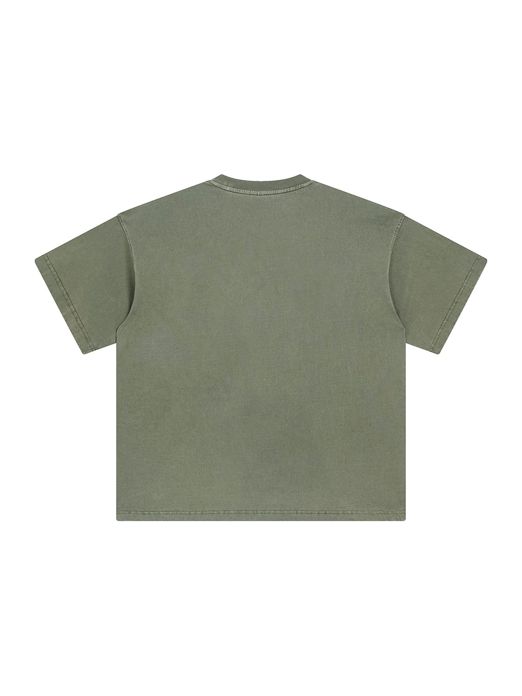 Gray Green Enzyme Washed T-Shirt back product view
