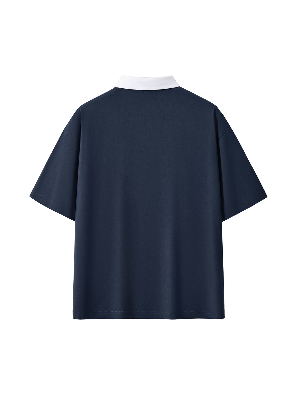 Off Script Essential Contrast Polo Shirt - Navy Blue alternate back view