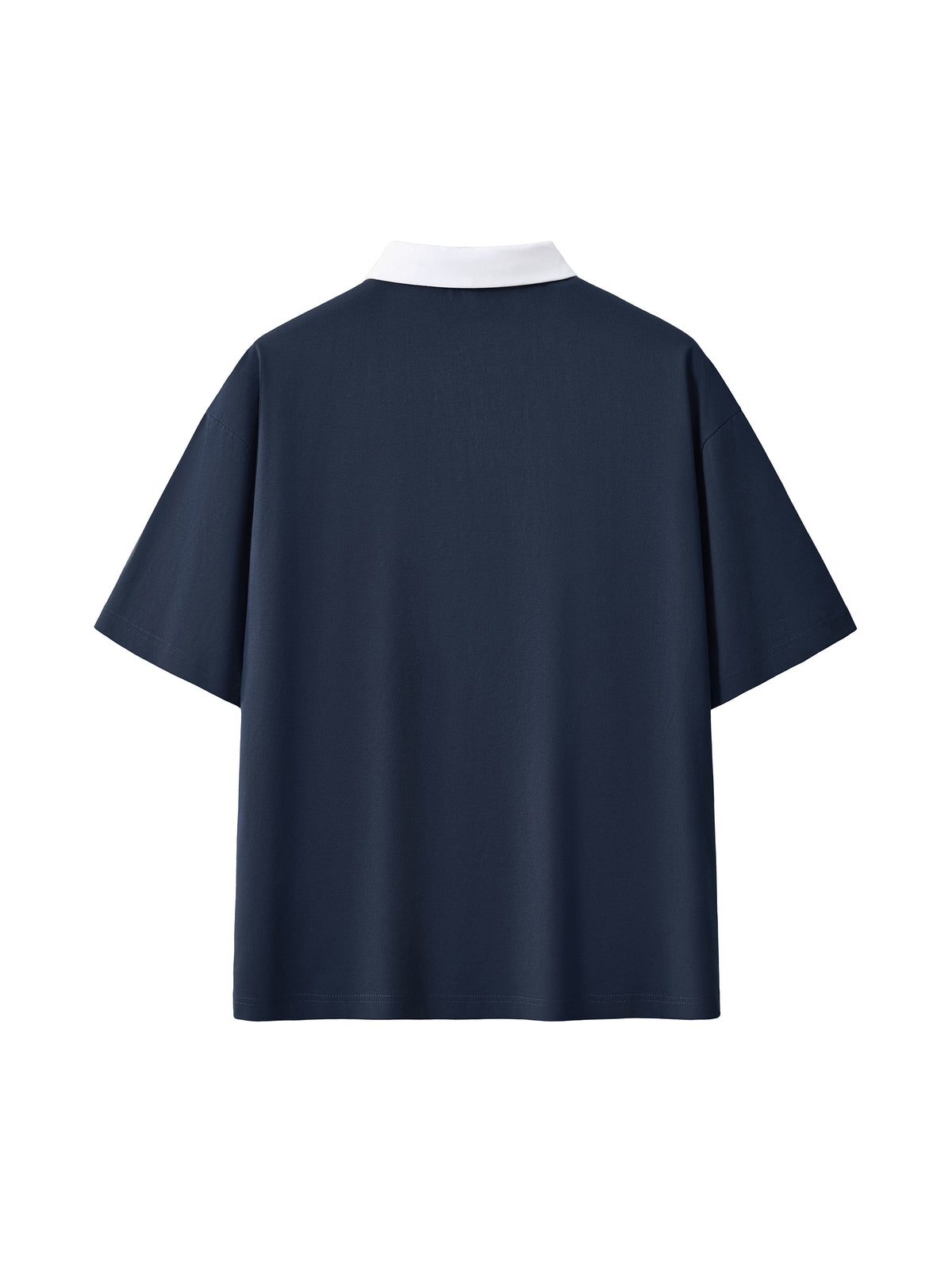 Off Script Essential Contrast Polo Shirt - Navy Blue alternate back view