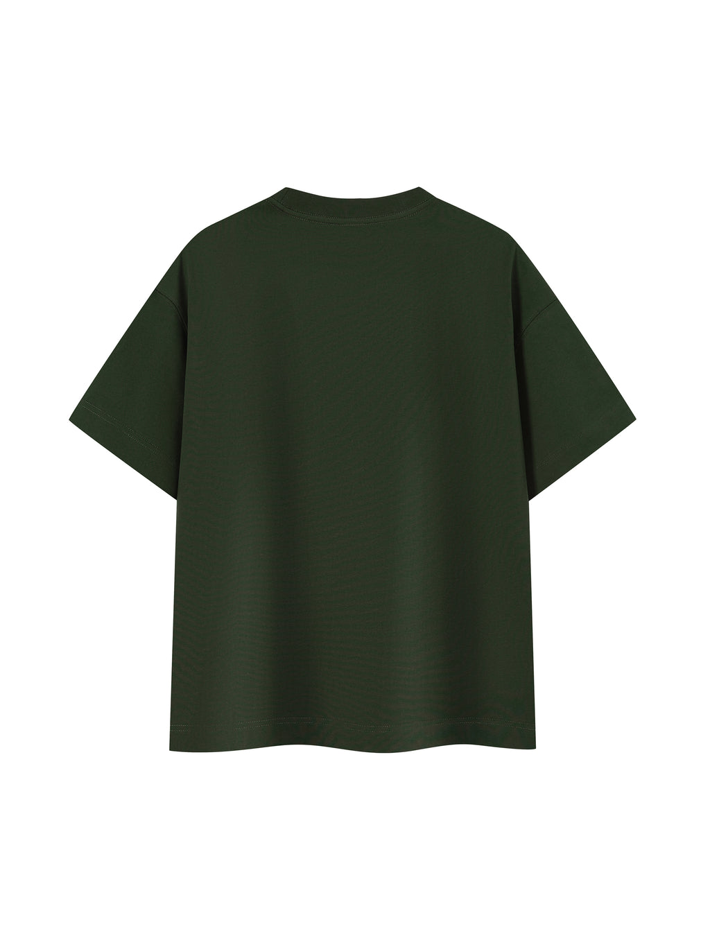 Off Script Essential Cotton Boxy T-Shirt - Dark Green back view