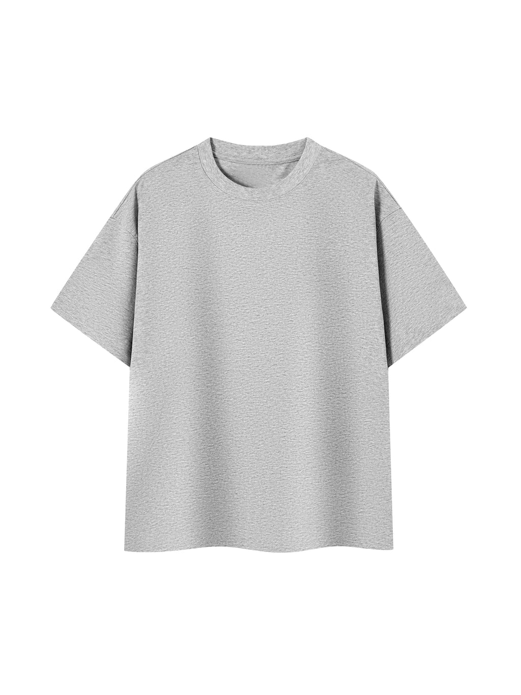 Off Script Unisex Essential Cotton Boxy T-Shirt - Flower Grey front view