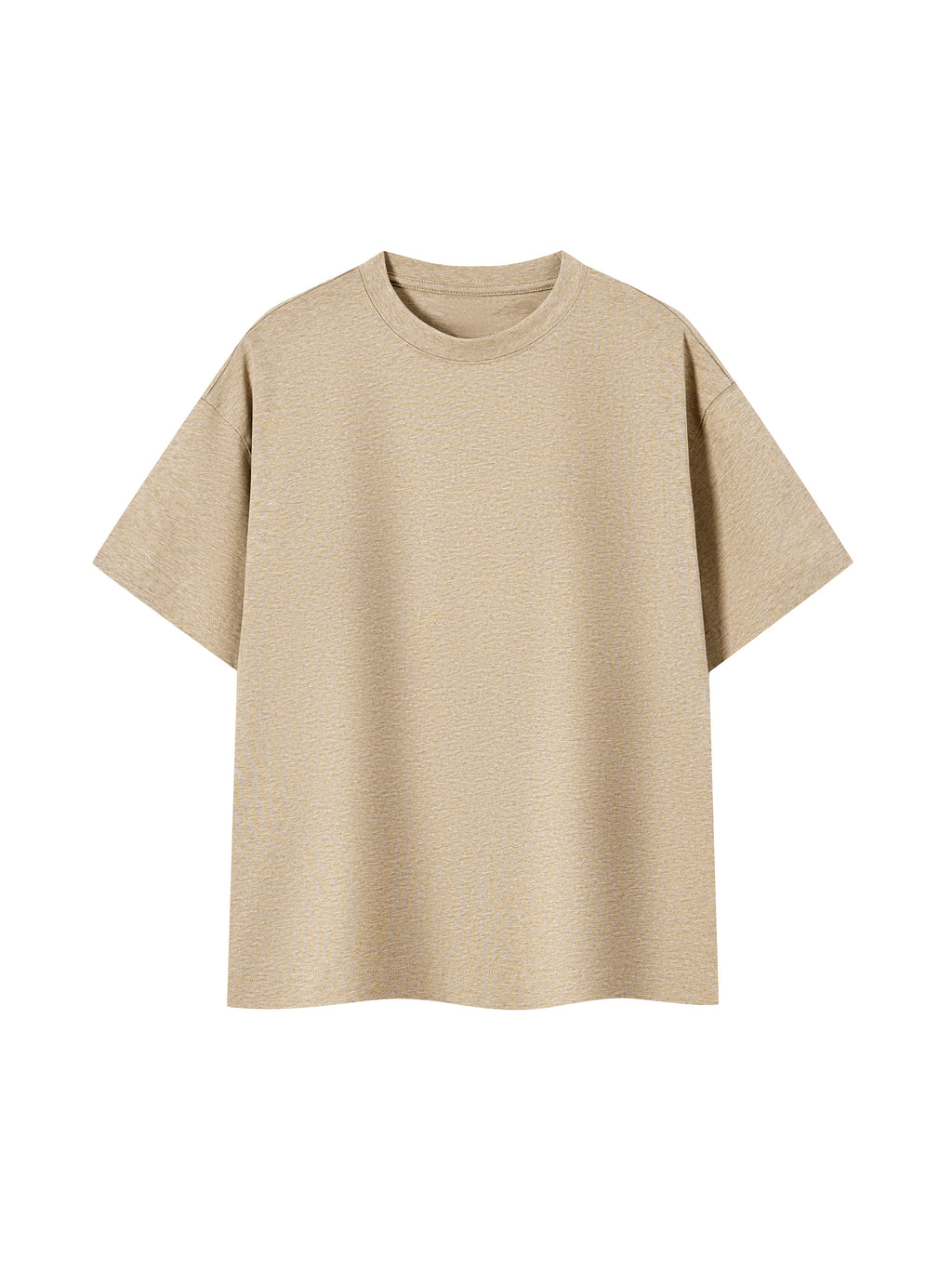 Off Script Essential Cotton Boxy T-Shirt - Khaki front view
