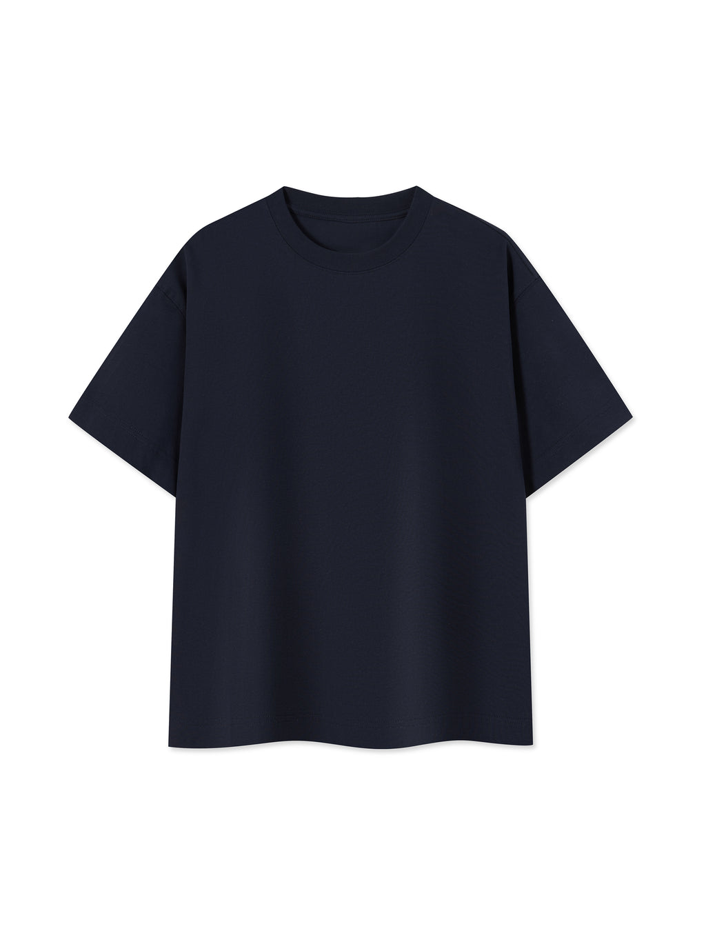 Off Script Essential Cotton Boxy T-Shirt - Navy Blue front view