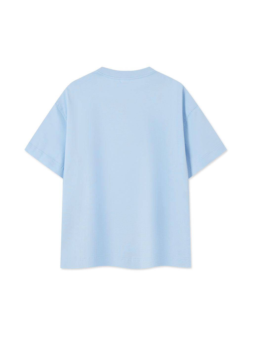 Off Script Essential Cotton Boxy T-Shirt - Sky Blue back view