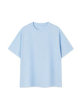 Off Script Essential Cotton Boxy T-Shirt - Sky Blue front view
