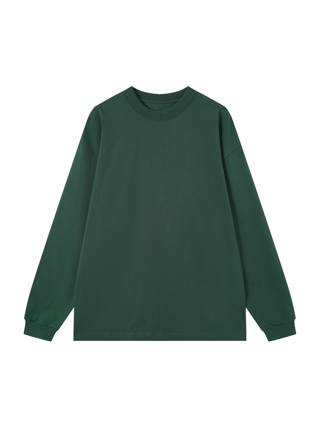 Off Script Essential Cotton Long Sleeve T-Shirt - Green front view