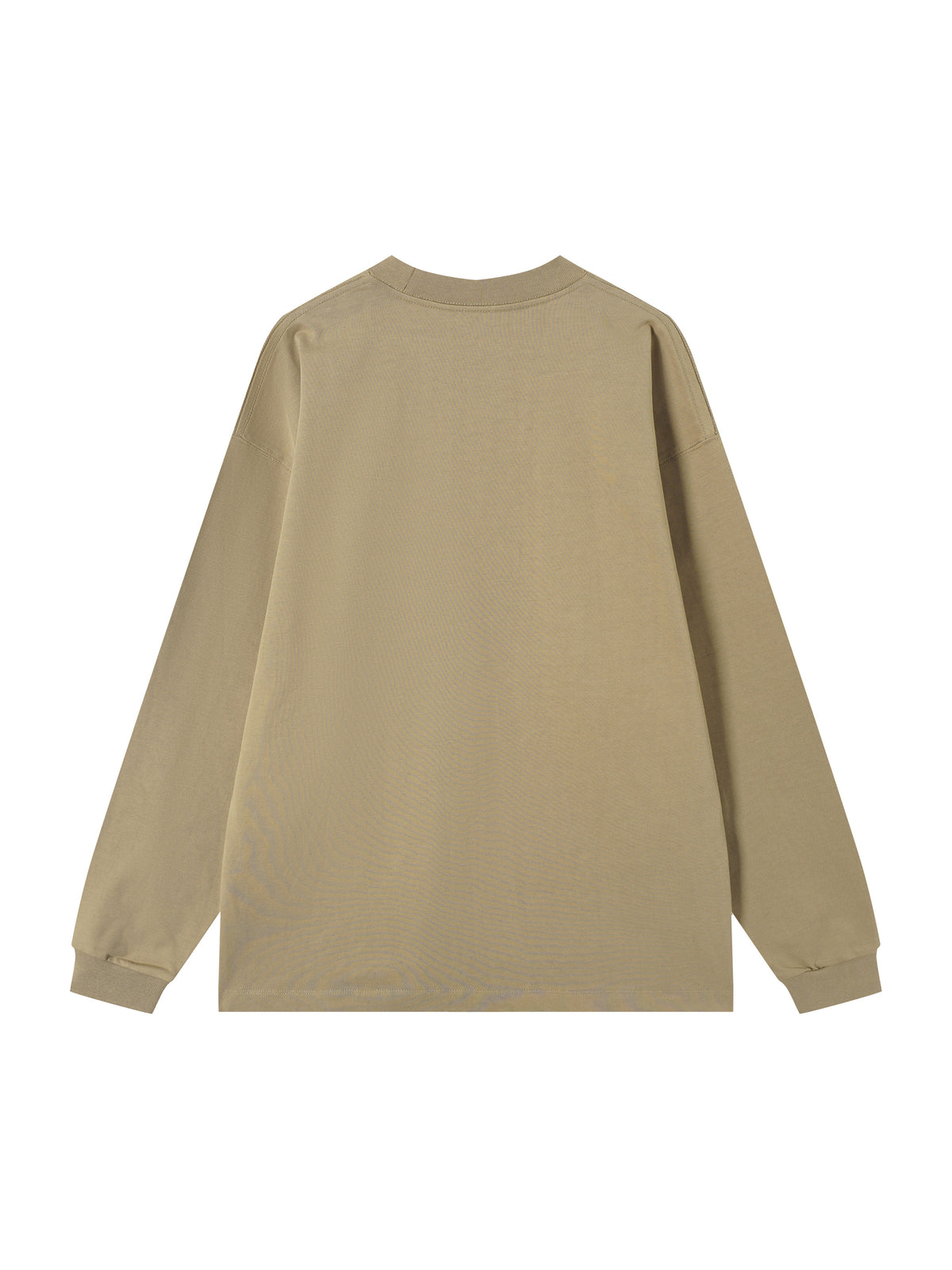 Off Script Essential Cotton Long Sleeve T-Shirt - Khaki back view