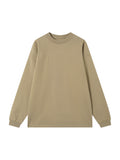 Off Script Essential Cotton Long Sleeve T-Shirt - Khaki front view