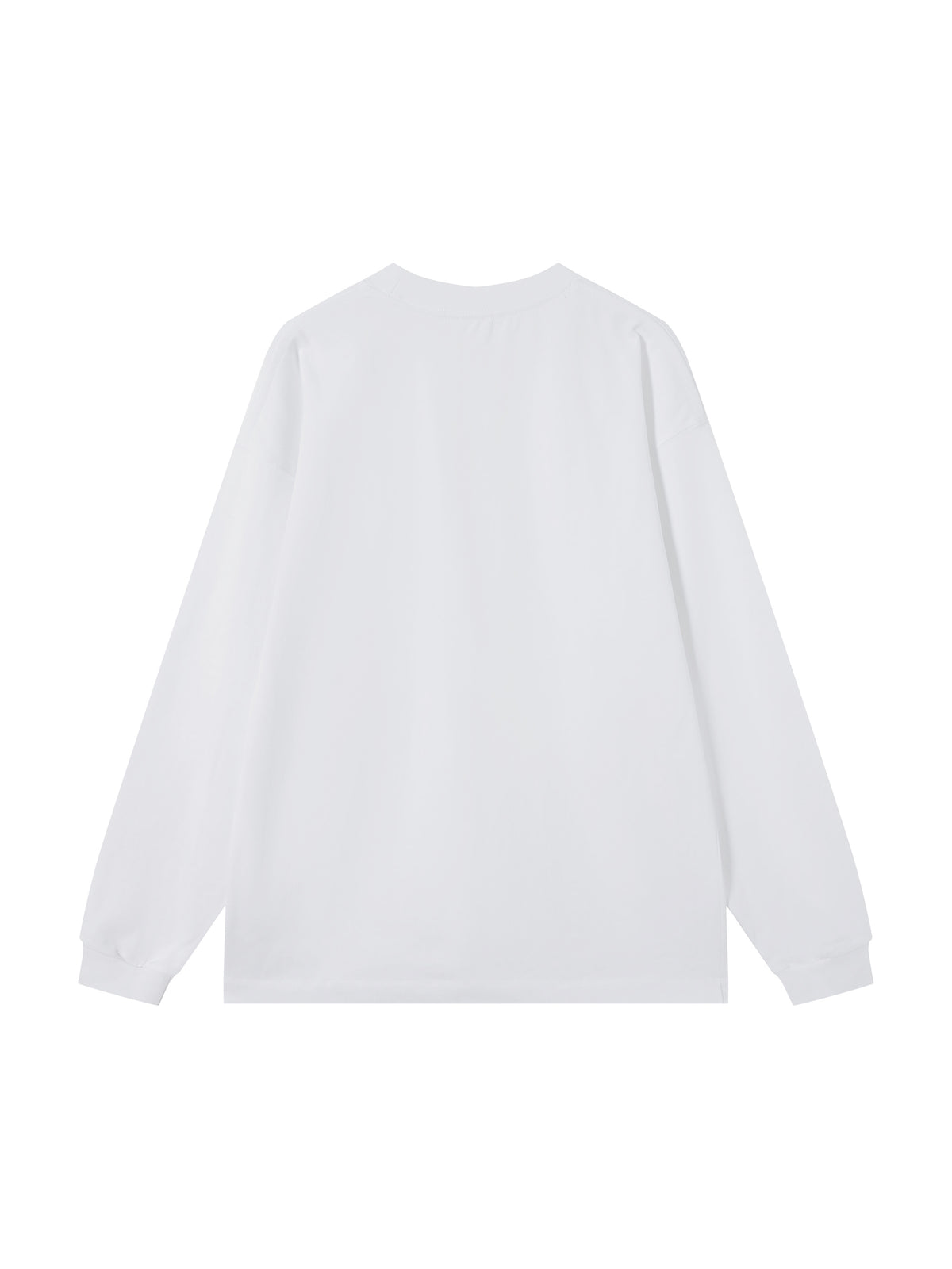 Off Script Essential Cotton Long Sleeve T-Shirt - White back view