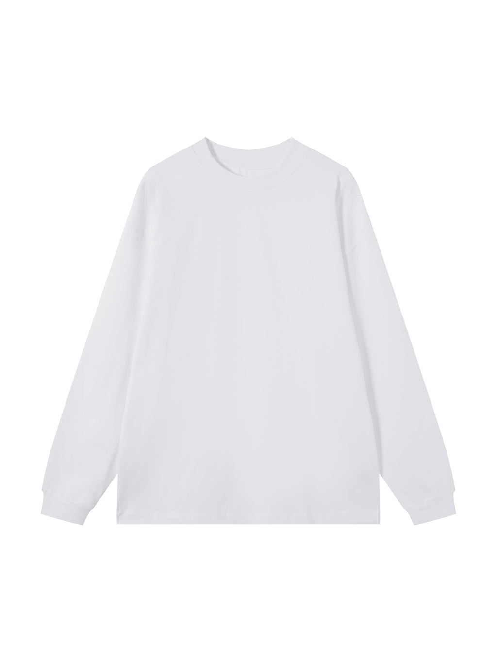 Off Script Essential Cotton Long Sleeve T-Shirt - White front view