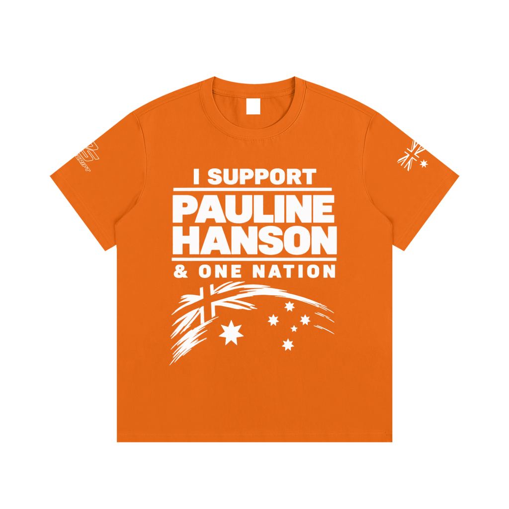 I Support Pauline Hanson & One Nation Light Orange unisex graphic T-shirt front