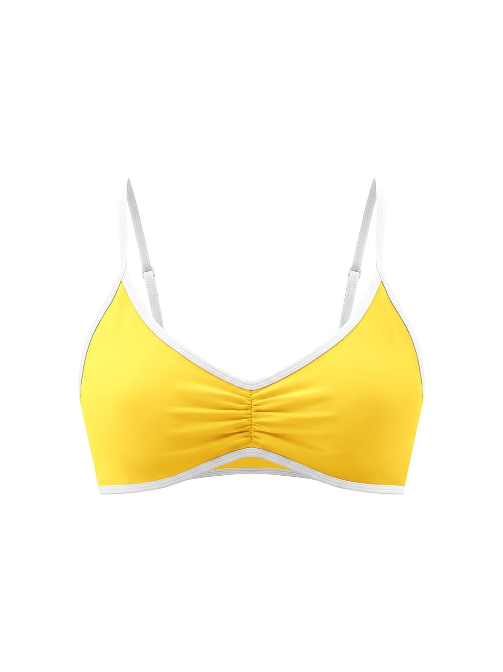 Women's Color Block Ruched V-Neck Sports Bra