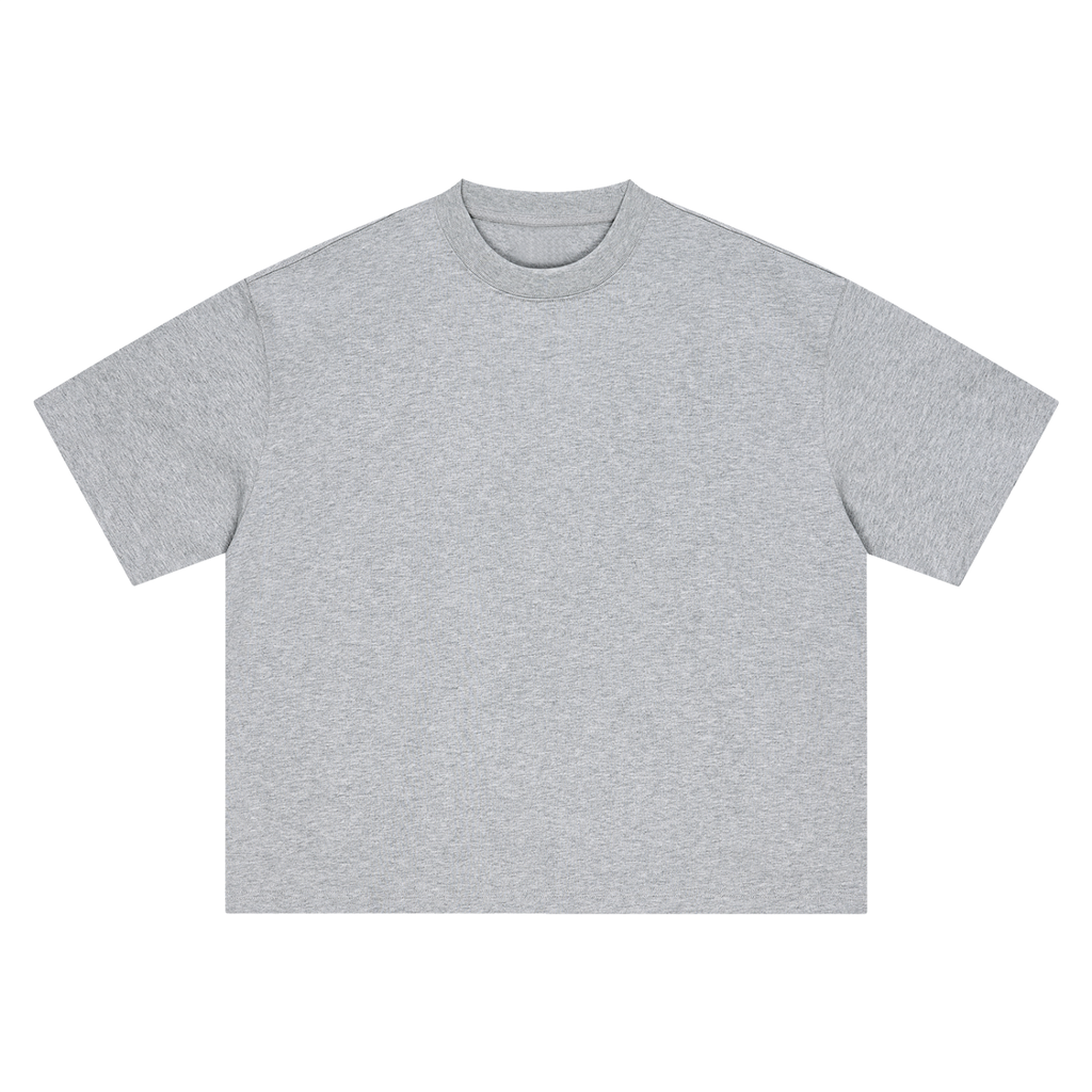 Flower Grey Unisex Boxy Oversized T-Shirt front view