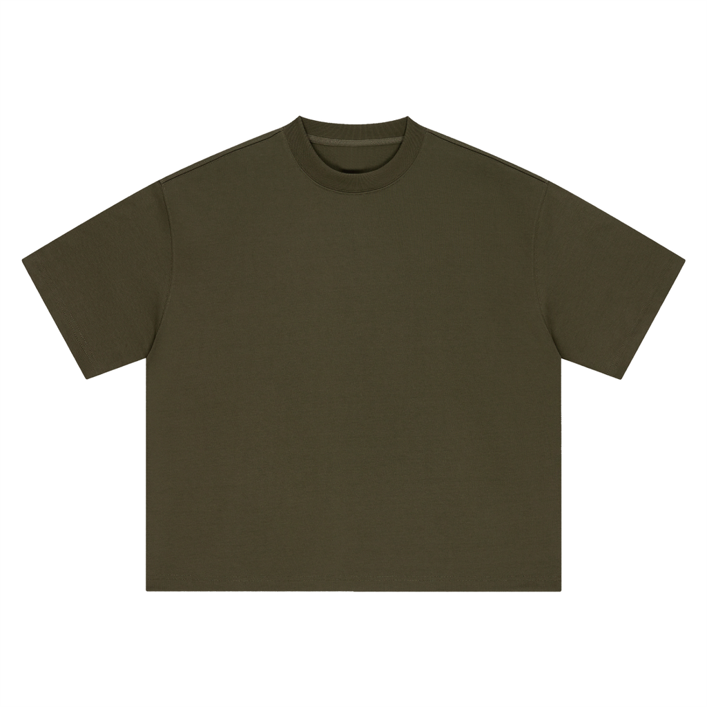 Army Green Unisex Boxy Oversized T-Shirt front view