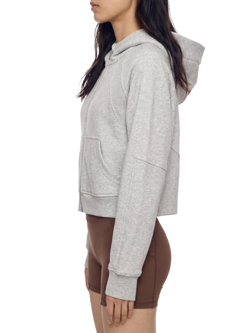 Cropped Zip-Through Hoodie