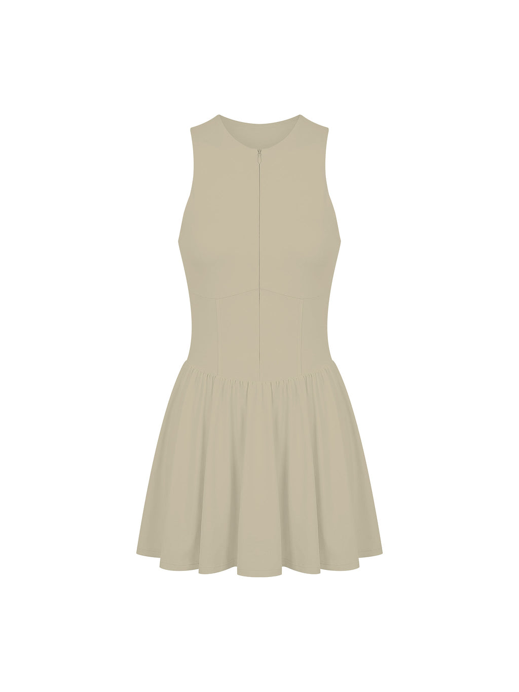 Women’s Ruched Sleeveless Full-Zip Dress