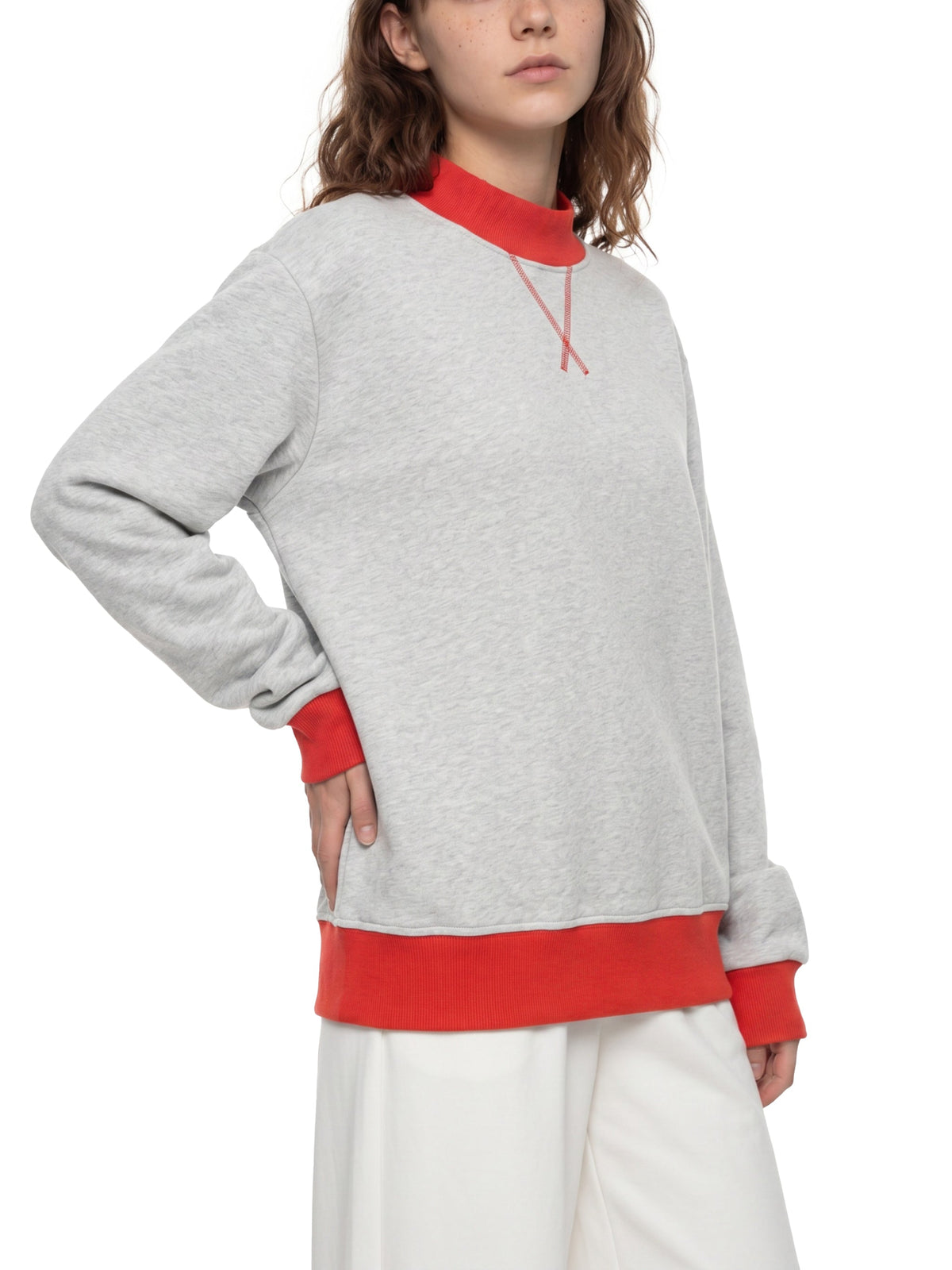 Women’s Mock Neck Crewneck Sweatshirt