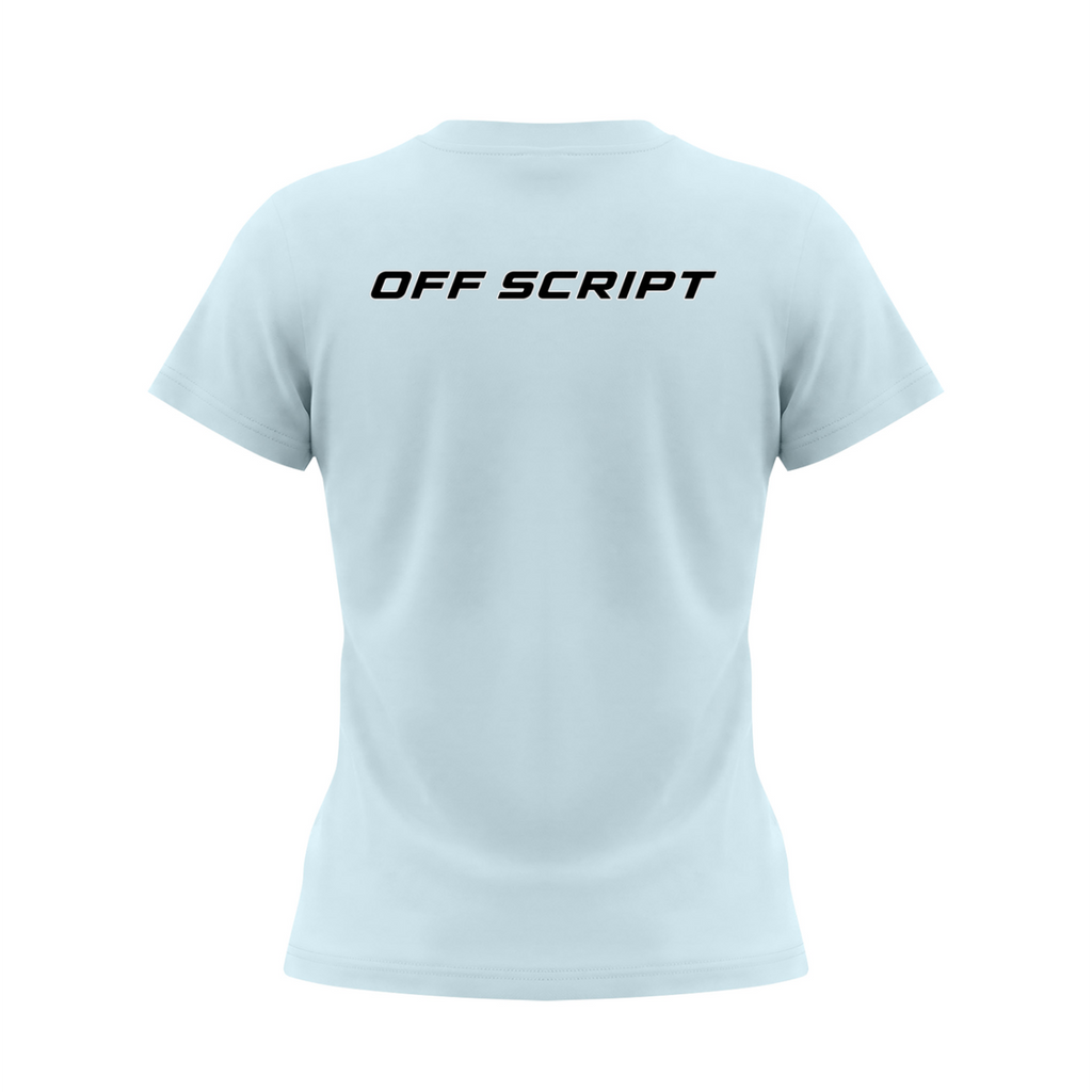 Drop Bear Women's Slim Fit Crewneck T-Shirt - Sky Blue back 3D mockup