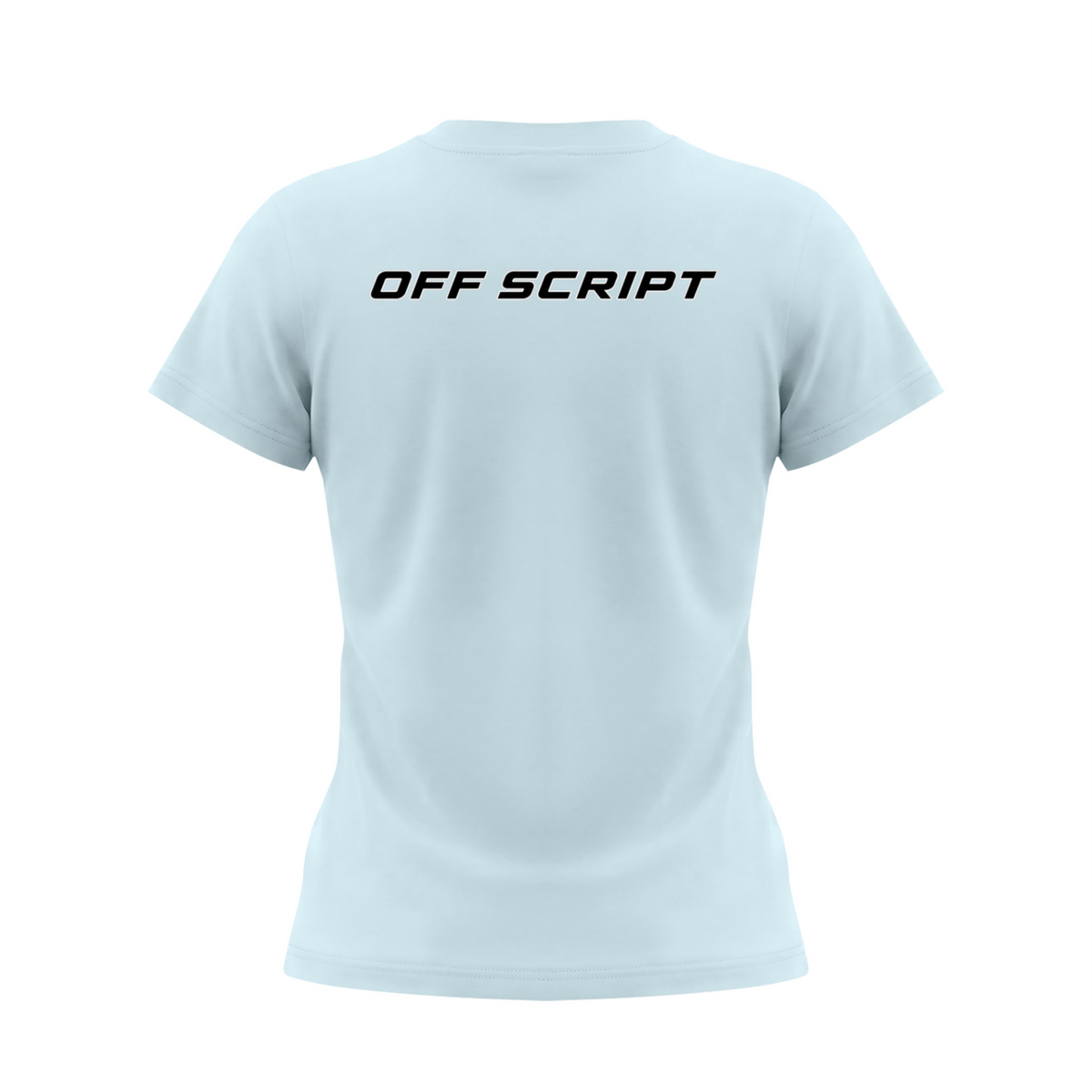 Drop Bear Women's Slim Fit Crewneck T-Shirt - Sky Blue back 3D mockup