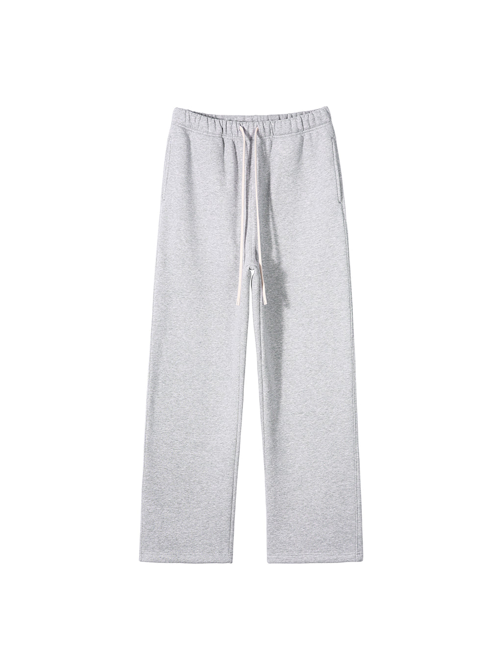 Unisex Solid Colour Fleece Straight-Leg Pants