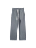 Unisex Solid Colour Fleece Straight-Leg Pants
