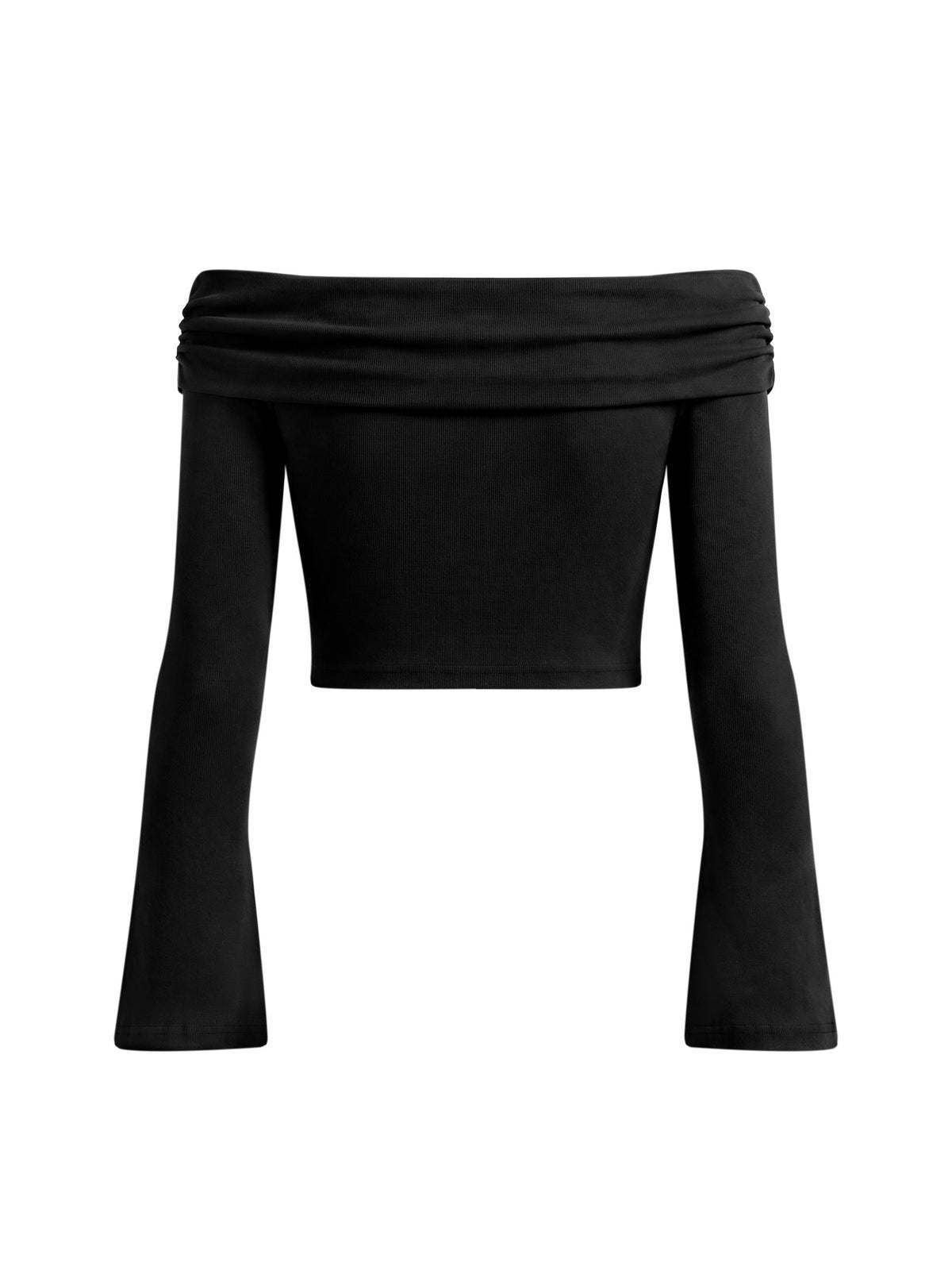 Women's Off-the-Shoulder Bell Sleeve Crop T-Shirt