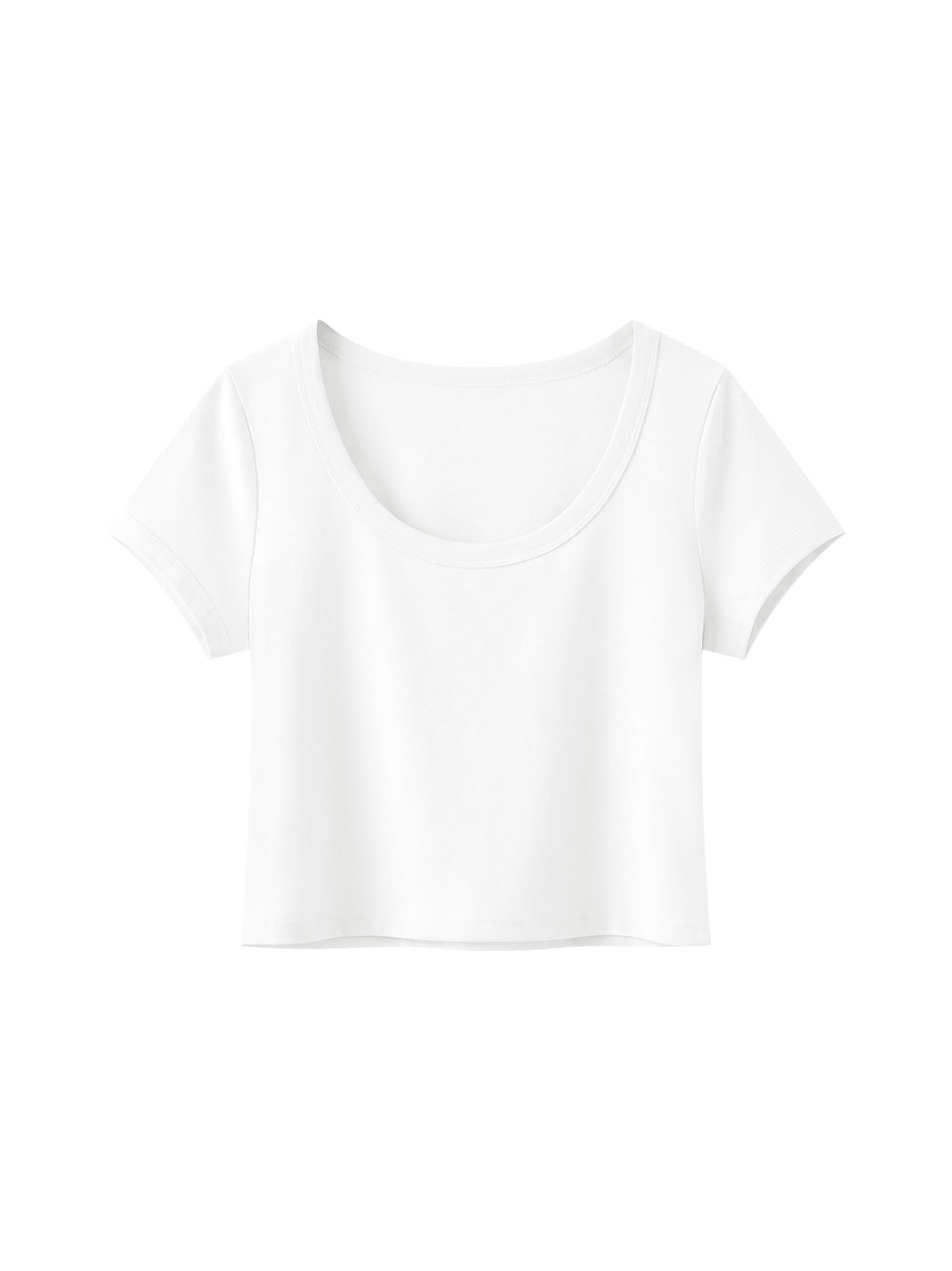 Women's Solid Color Slim Crop T-Shirt
