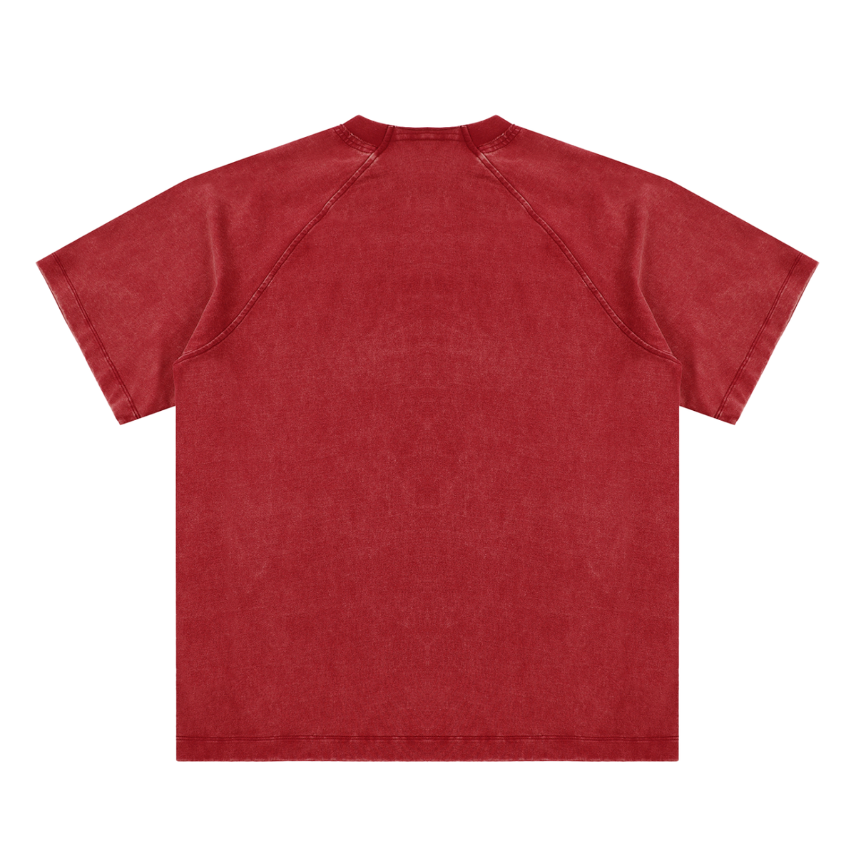 Red Unisex vintage-washed raglan cotton T-shirt alternate view