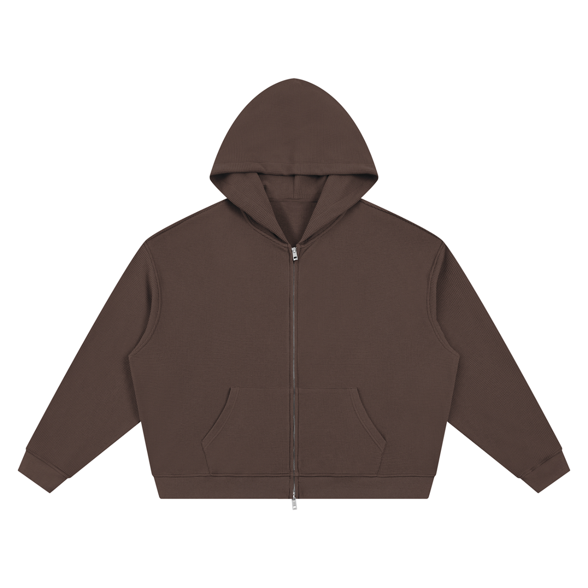 Unisex Waffle Boxy Full-Zip Hoodie