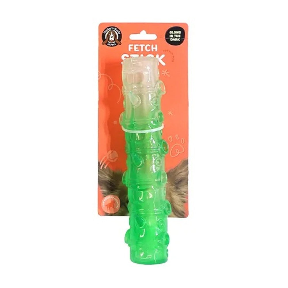 Green glow in the dark fetch stick dog toy