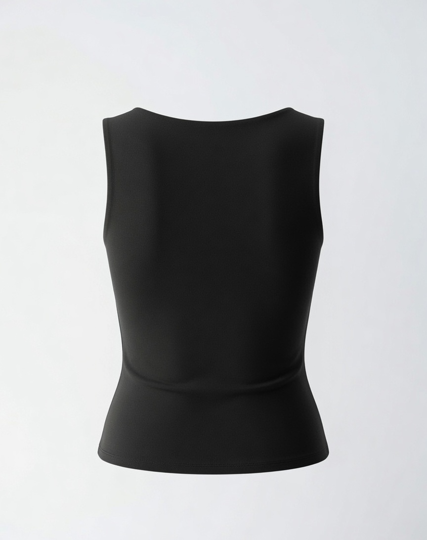Pima Cotton Tank Top - Black