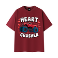 Heart Crusher Unisex Graphic T-Shirt — Wine Red front 3D mockup