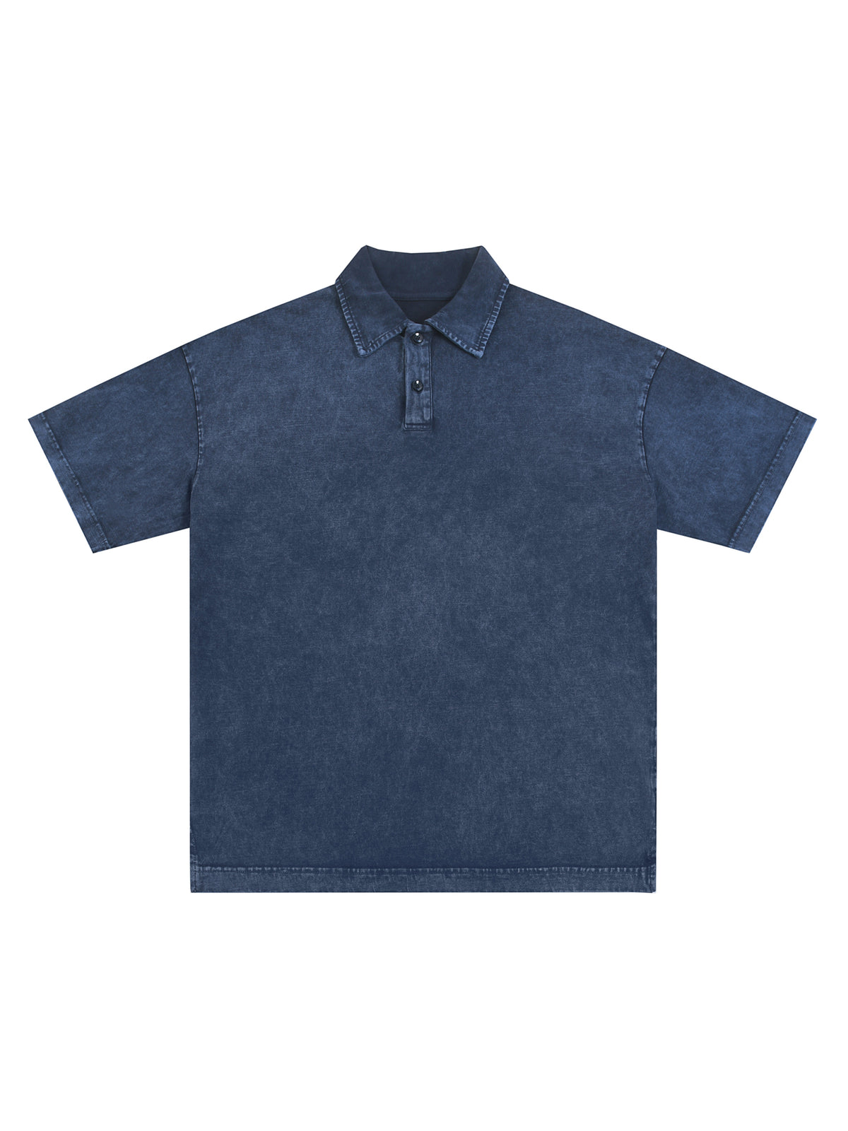 Heavyweight Snow-Washed Polo T-Shirt – Royal Blue front view