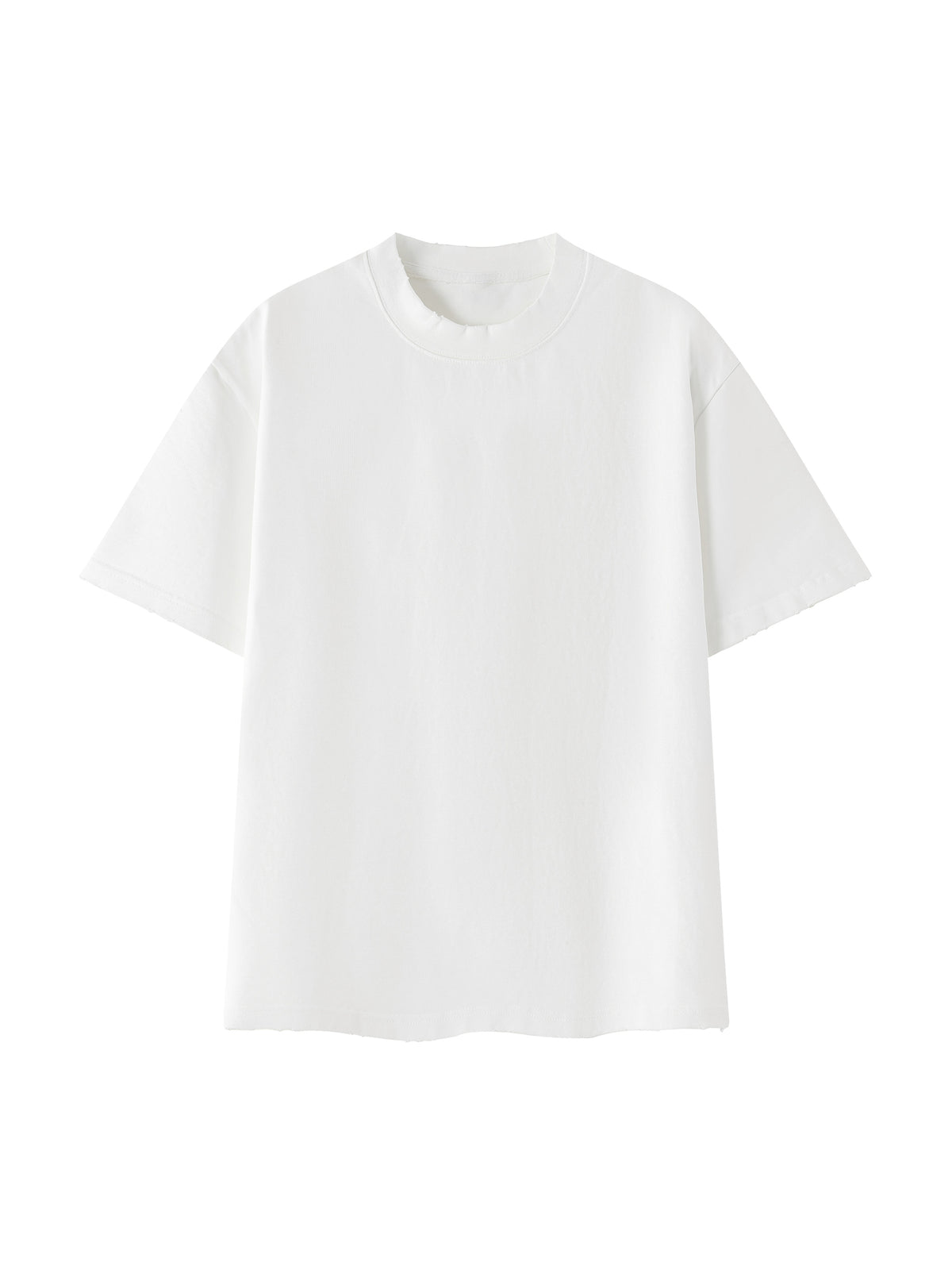 Heavyweight Vintage Washed Frayed T-Shirt – Core Colours – White front view