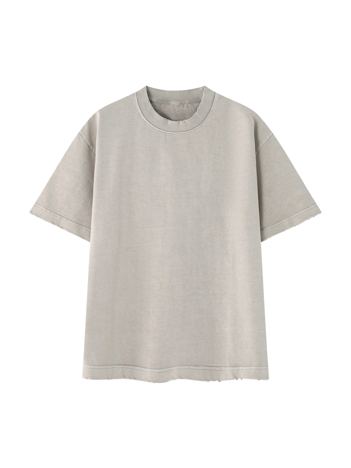 Heavyweight Vintage Washed Frayed T-Shirt – Core Colours – Light Apricot front view