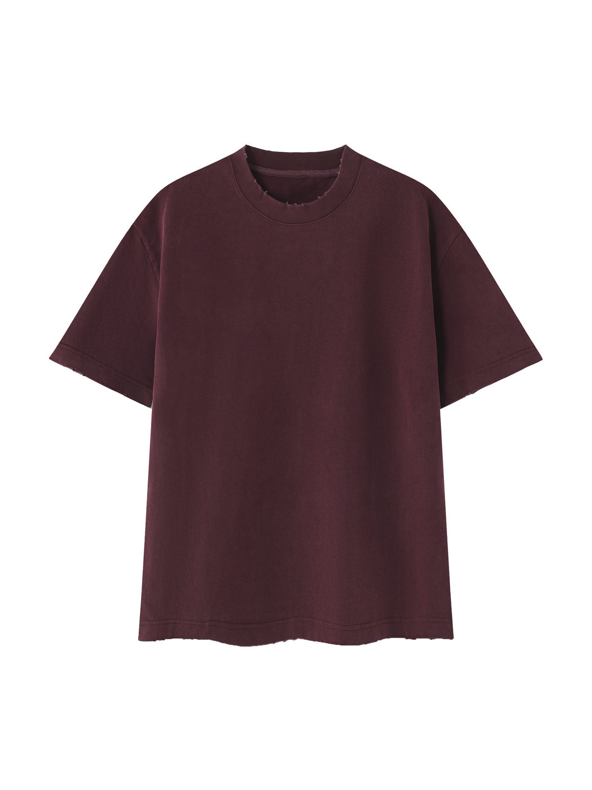 Heavyweight Vintage Washed Frayed T-Shirt – Extended Colours – Ume Purple front view