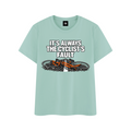 It's Always the Cyclist's Fault graphic T-shirt - Mint Green front mockup