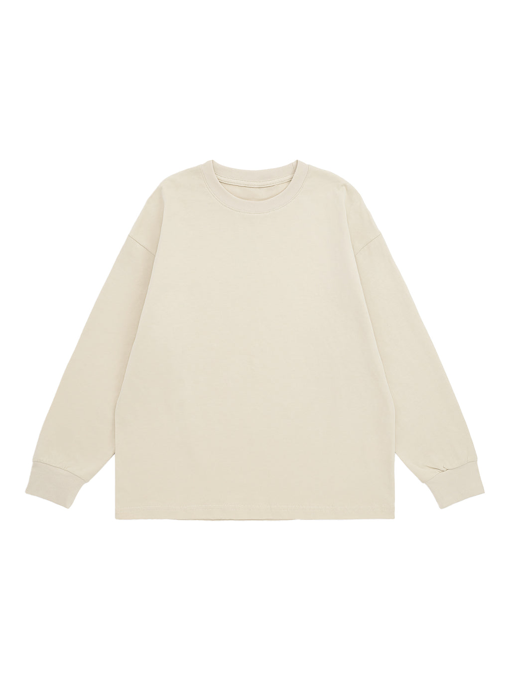 Kids’ Quick-Dry Cotton Long-Sleeve Tee V2 - Apricot front
