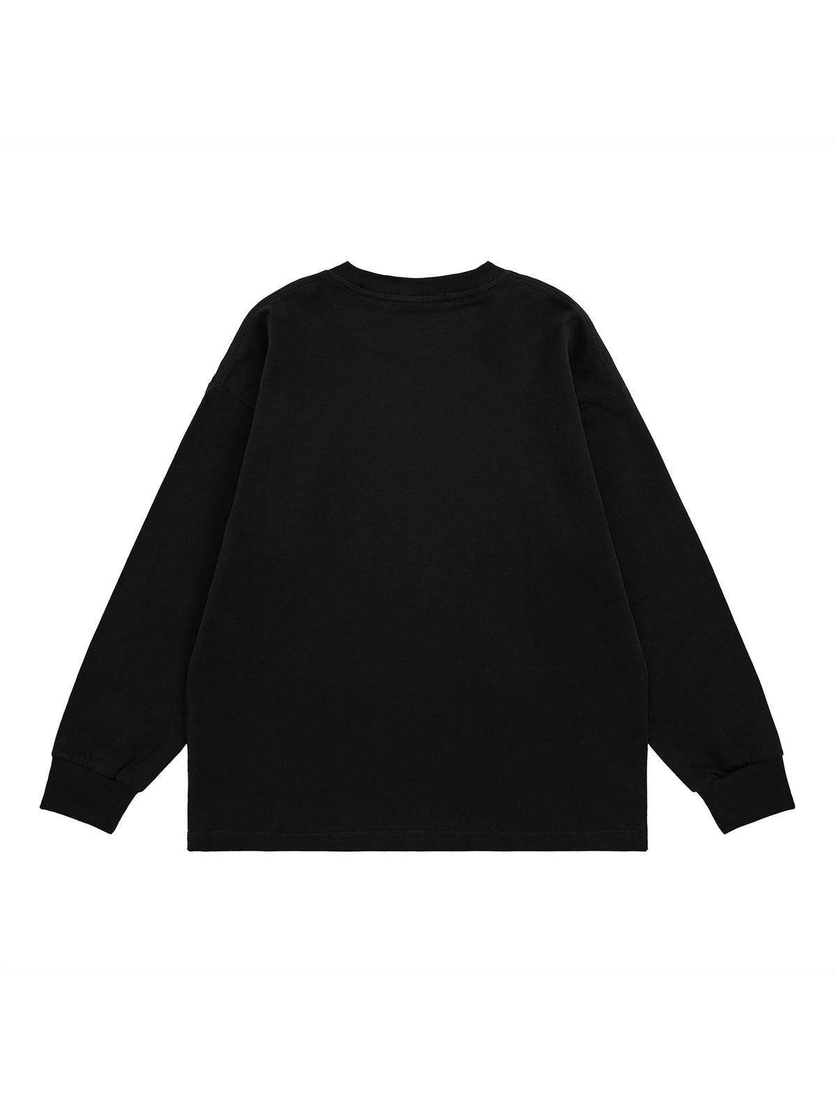Kids’ Quick-Dry Cotton Long-Sleeve Tee V2 - Black back
