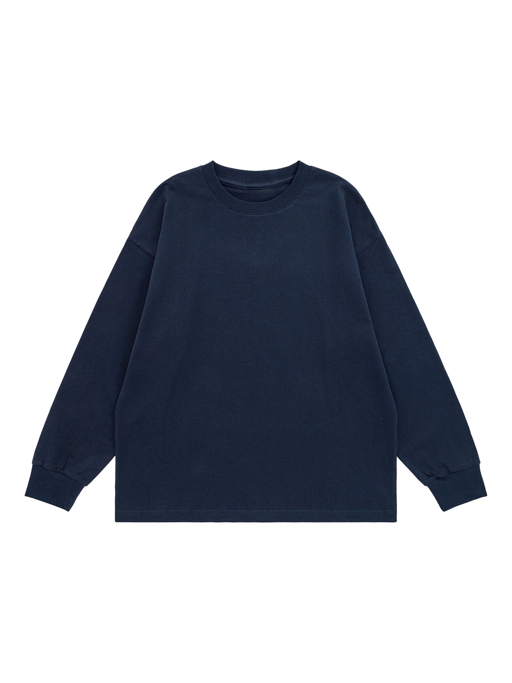 Kids’ Quick-Dry Cotton Long-Sleeve Tee V2 - Navy Blue front