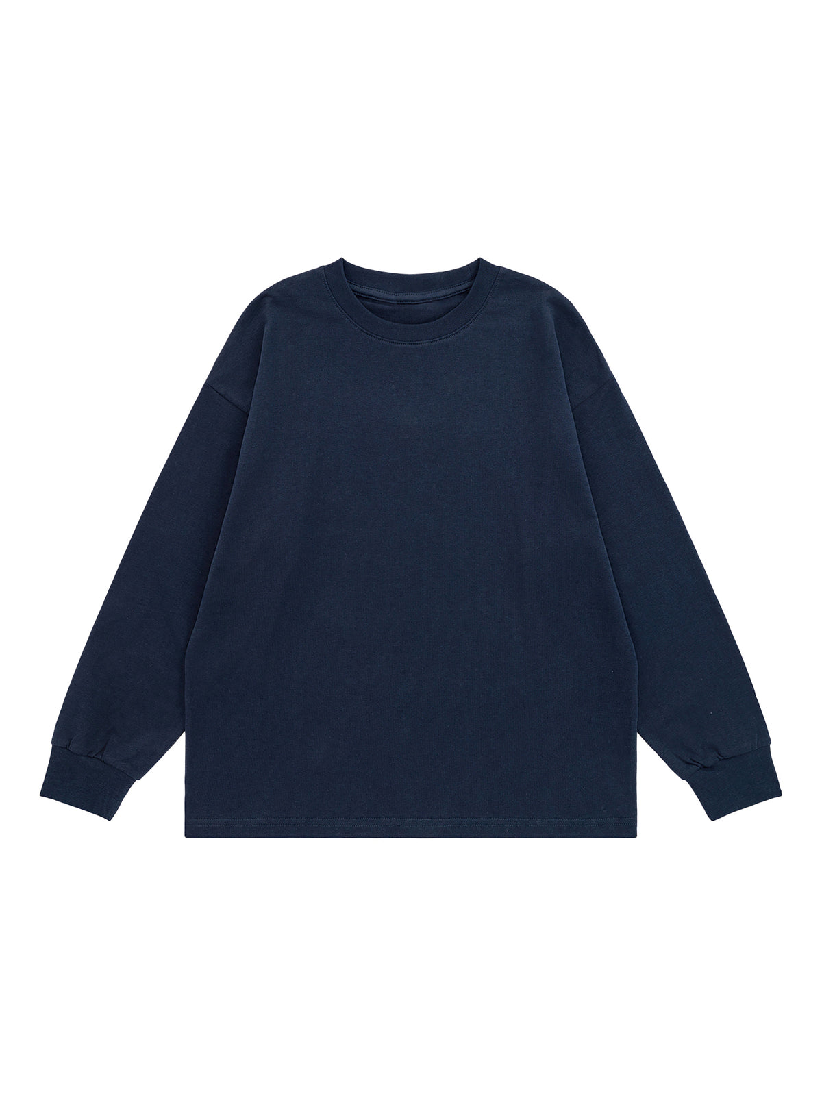 Kids’ Quick-Dry Cotton Long-Sleeve Tee V2 - Navy Blue front