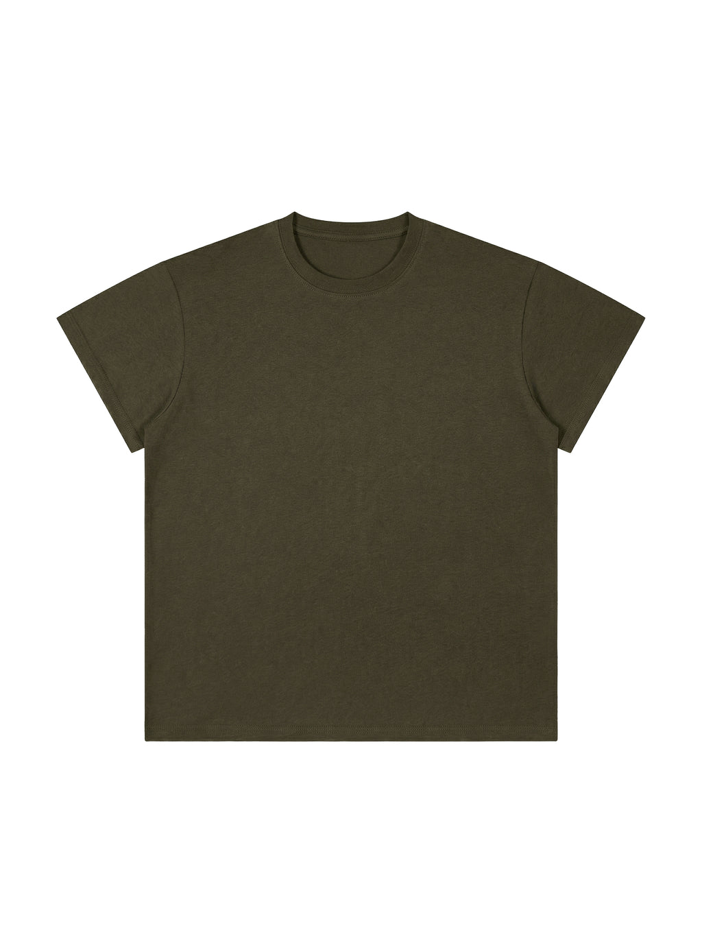 Lightweight Cotton Classic Fit T-Shirt – Olive Green front view