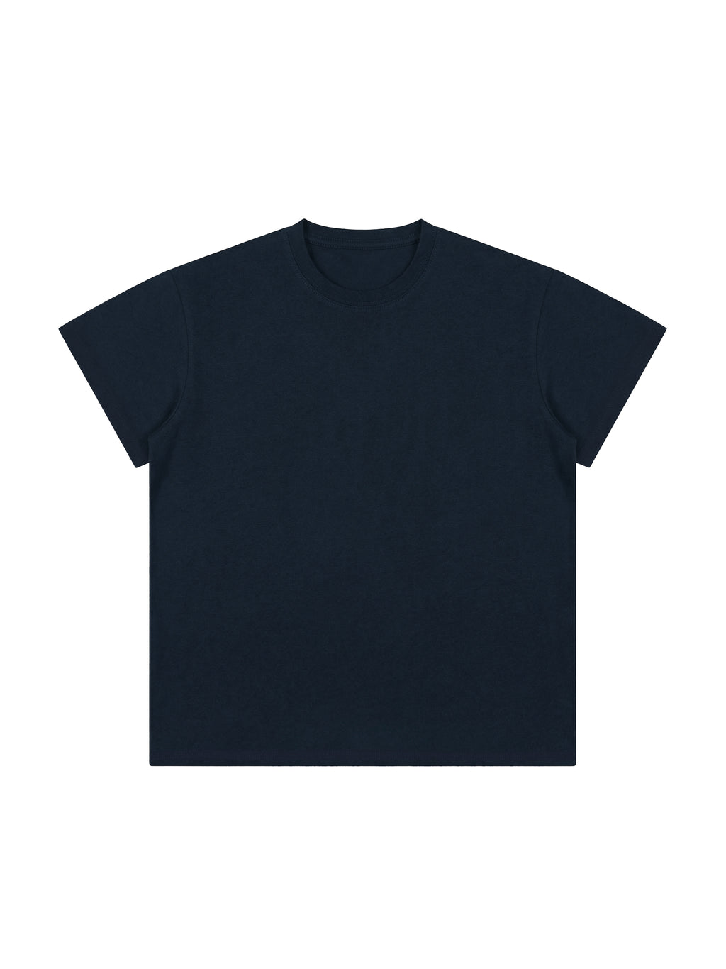 Lightweight Cotton Classic Fit T-Shirt – Navy Blue front view