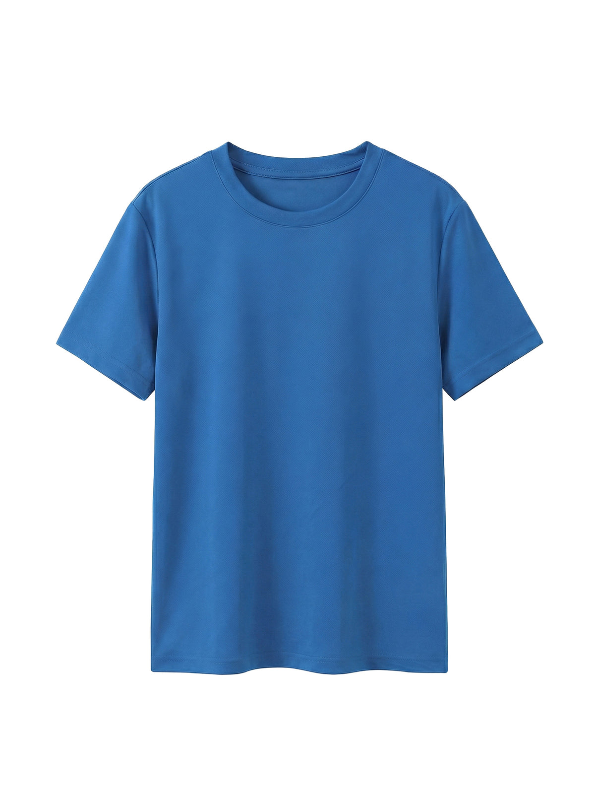 Lightweight Performance Crewneck T-Shirt – Colorful Blue front view