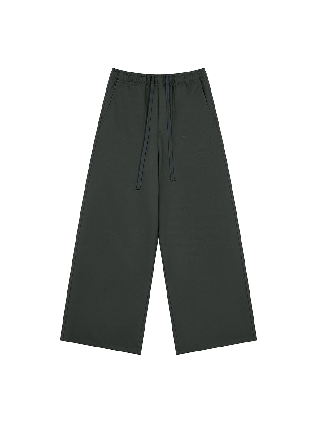 Men’s Loose Straight-Leg Pants dark grey front 3D mockup