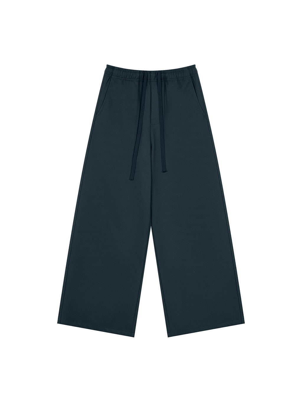 Men’s Loose Straight-Leg Pants navy blue front 3D mockup